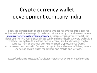 Cryptocurrency wallet development company India