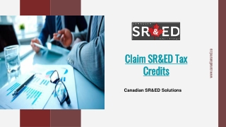 Claim SR&ED Tax Credits – Canadian SR&ED Solutions