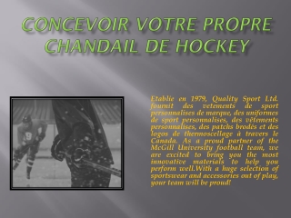 concevoir votre propre chandail de hockey