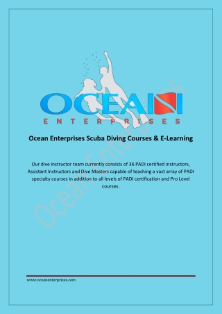 Scuba Diving Courses - Ocean Enterprises | San Diego