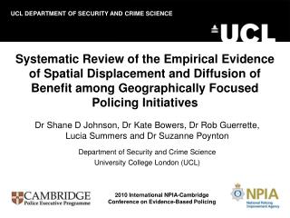 Systematic Review of the Empirical Evidence of Spatial Displacement and Diffusion of Benefit among Geographically Focuse