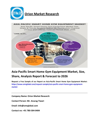 Asia-Pacific Smart Home Gym Equipment Market Size, Share & Forecast to 2020-2026