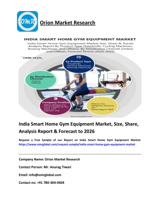 India Smart Home Gym Equipment Market Size, Share, Forecast to 2026