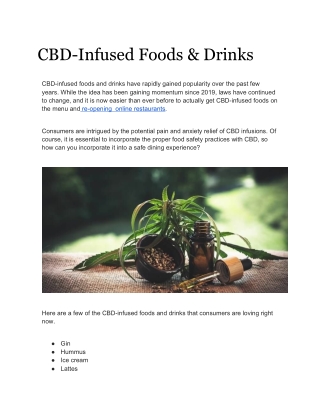 CBD-Infused Foods & Drinks