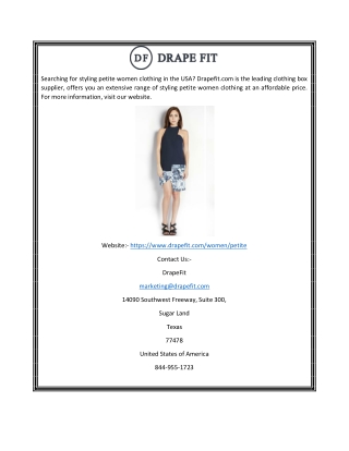 Stylish Petite Clothing in USA | Drapefit.com