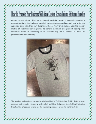 How To Promote Your Business With Your Custom Screen Printed Shirts and Benefits