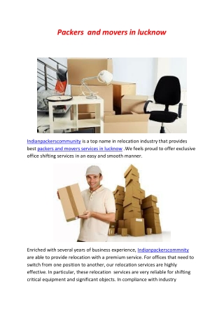 Packers  and movers in lucknow