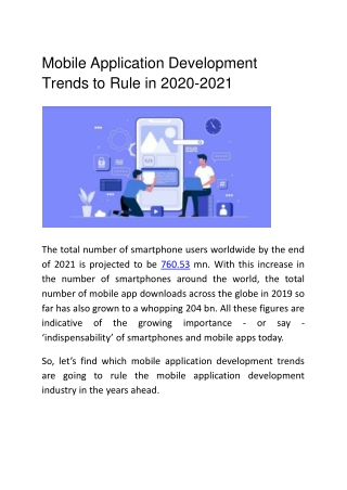 Mobile Application Development Trends to Rule in 2020-2021