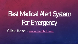 Best Medical Alert System for Emergency