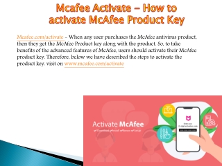 Mcafee Activate - How to activate McAfee Product Key