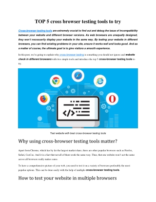 TOP 5 cross browser testing tools to try