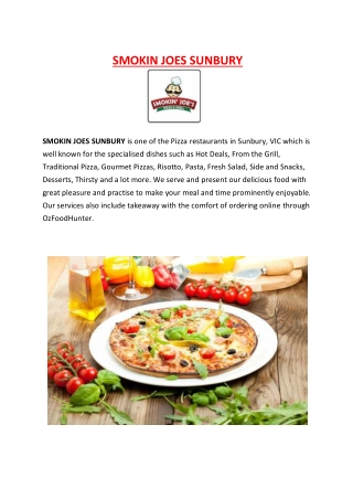 Smokin joes Pizza Menu - 5% Off - Takeaway Sunbury, VIC