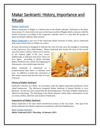 Makar Sankranti: History, Importance and Rituals