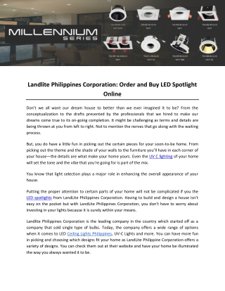 Landlite Philippines Corporation- Order and Buy LED Spotlight Online