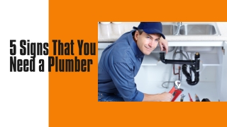 5 Signs That You Need a Plumber