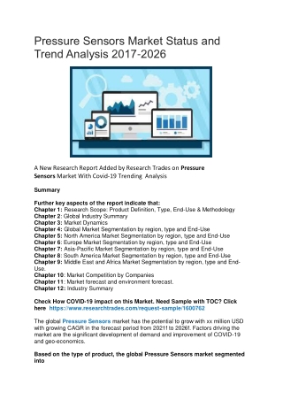Pressure Sensors Market