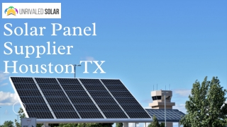 Solar Panel Supplier Houston TX