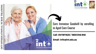 Earn Immense Goodwill by enrolling in Aged Care Course