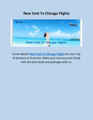 New York To Chicago Flights