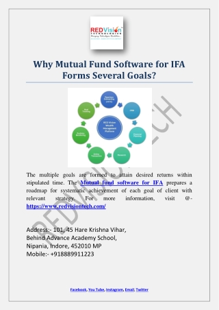 Why Mutual Fund Software for IFA Forms Several Goals?