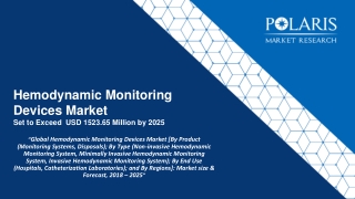 Global Hemodynamic Monitoring Devices Market [By Product (Monitoring Systems, Disposals); By Type (Non-invasive Hemodyna