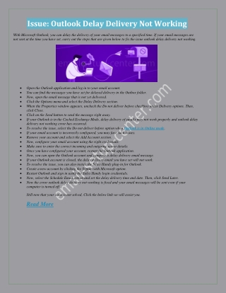 Issues Solved: Outlook Delay  Delivery Not Working