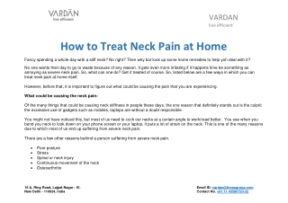 How to Treat Neck Pain at Home