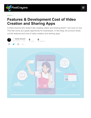 Features & Development Cost of Video Creation and Sharing Apps