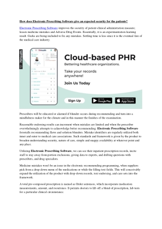 How does Electronic Prescribing Software give an expected security for the patients?