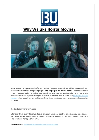 Why We Like Horror Movies?