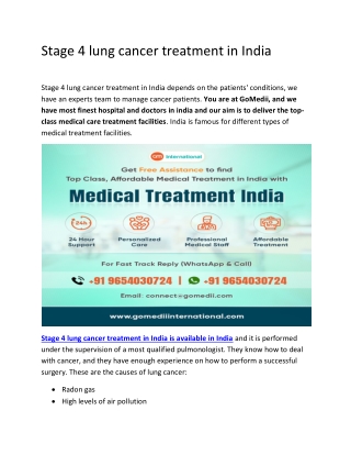 Stage 4 lung cancer treatment in india - GoMedii