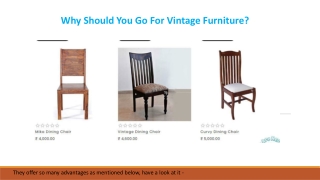 Why Should You Go For Vintage Furniture?