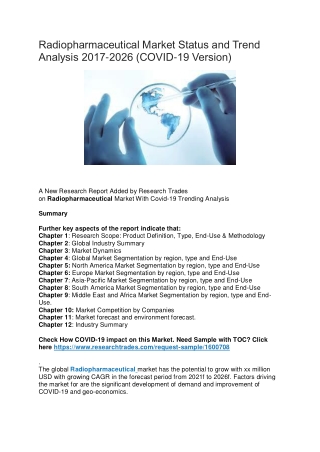 Radiopharmaceutical Market Status and Trend Analysis 2017-2026