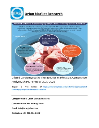 Dilated Cardiomyopathy Therapeutics Market Size, Competitive Analysis, Share, Forecast- 2020-2026