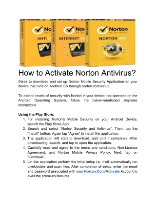 How to Activate Norton Antivirus?