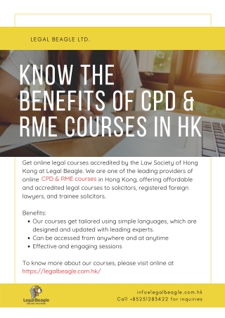 Know the Benefits of CPD & RME Courses in HK