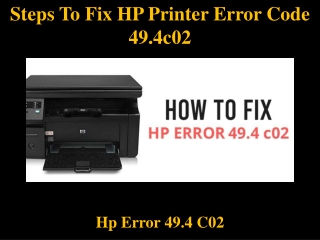 Steps To Fix HP Printer Error Code 49.4c02