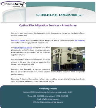 Optical Disc Migration Services – PrimeArray