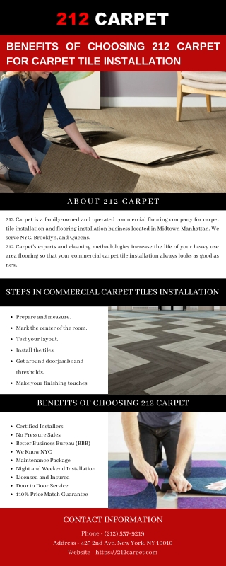 Benefits of Choosing 212 Carpet for Carpet Tile Installation