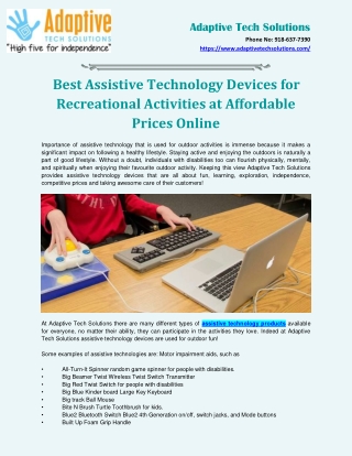 Assistive Technology Devices