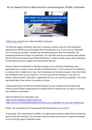 AllYouNeedtoFindOutAboutRedHatLicensedEngineerEX294Certification