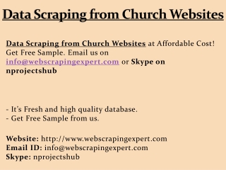 Data Scraping from Church Websites