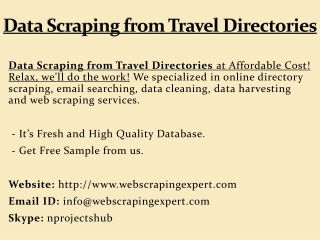 Data Scraping from Travel Directories