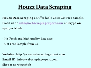 Houzz Data Scraping