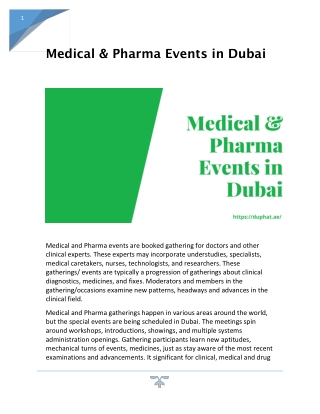 Medical & Pharma Events in Dubai