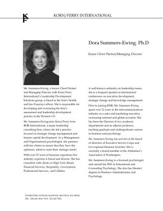 Dora Summers-Ewing. Ph.D