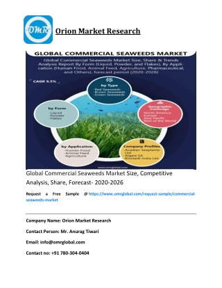 Global Commercial Seaweeds Market Size, Competitive Analysis, Share, Forecast- 2020-2026
