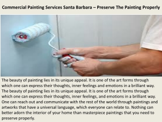 Commercial Painting Services Santa Barbara – Preserve The Painting Properly