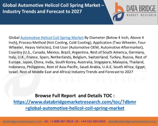 Global Automotive Helicol Coil Spring Market Emerging Trends, Growth Strategies, Revenue Statistics and In-depth Impact