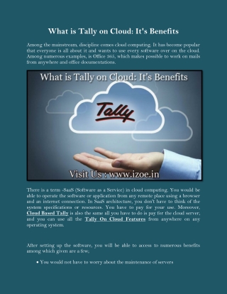 What is Tally on Cloud: It's Benefits